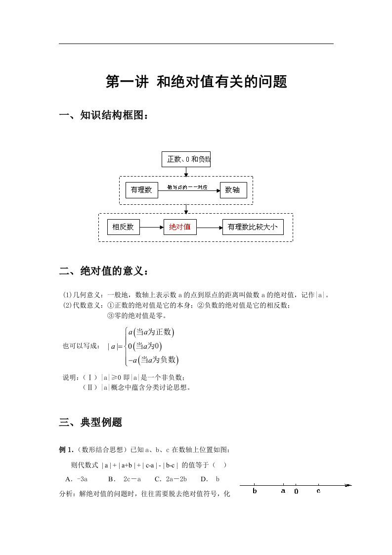 初一数学特训班讲义