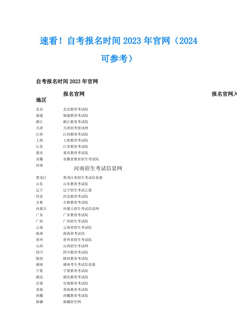 速看！自考报名时间2023年官网（2024可参考）