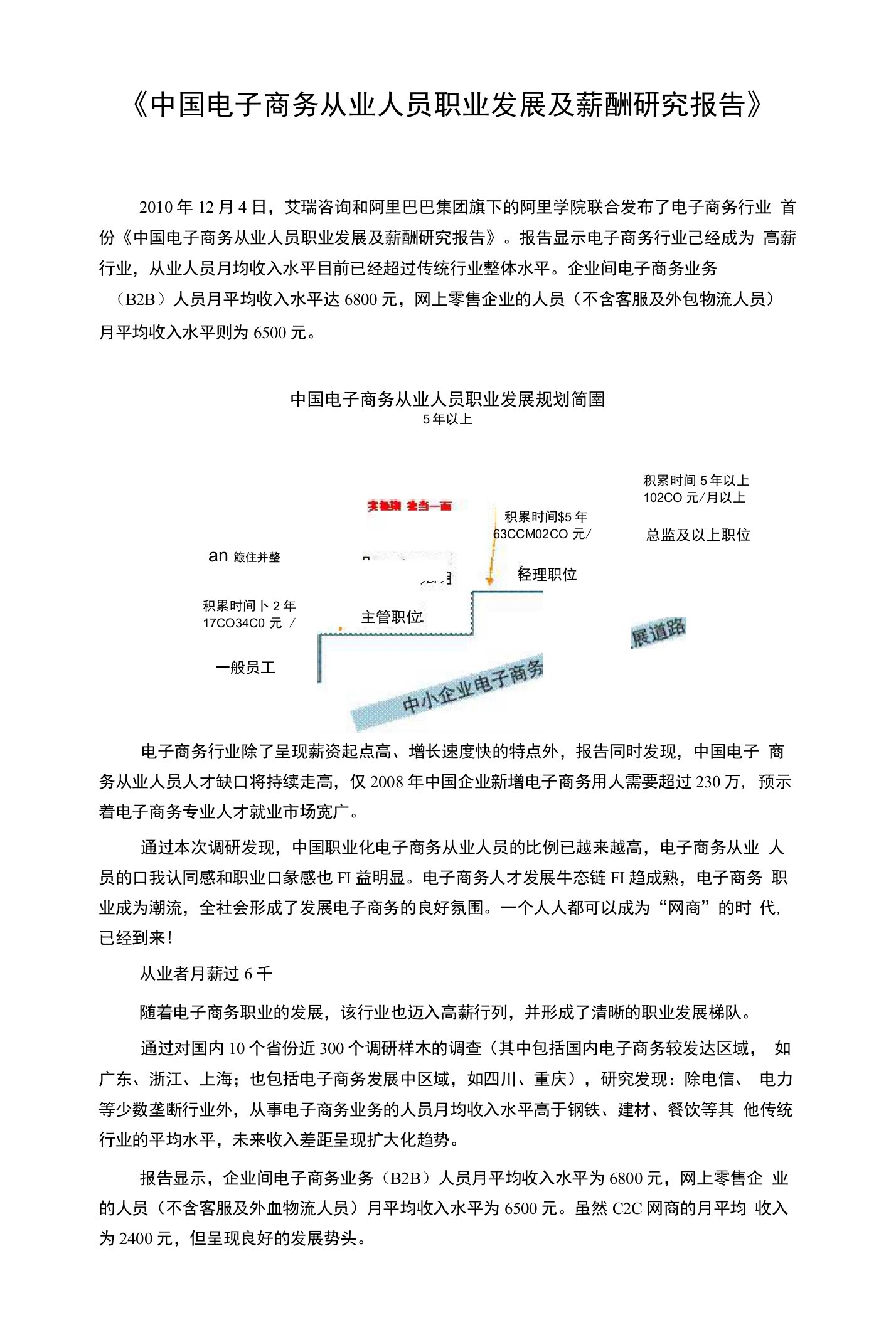 《中国电子商务从业人员职业发展及薪酬研究报告》文档