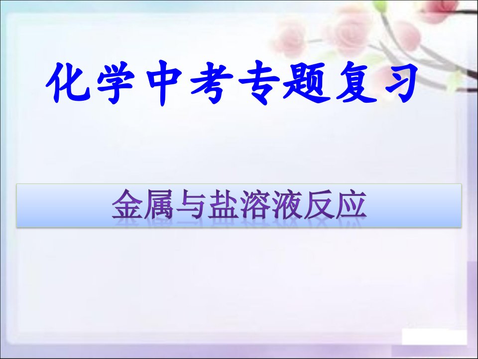 九年级化学中考专题：金属与盐溶液反应ppt课件