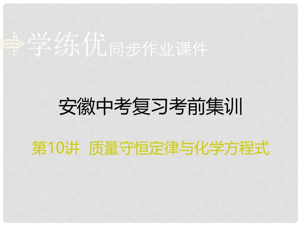 安徽省中考化学考前集训复习