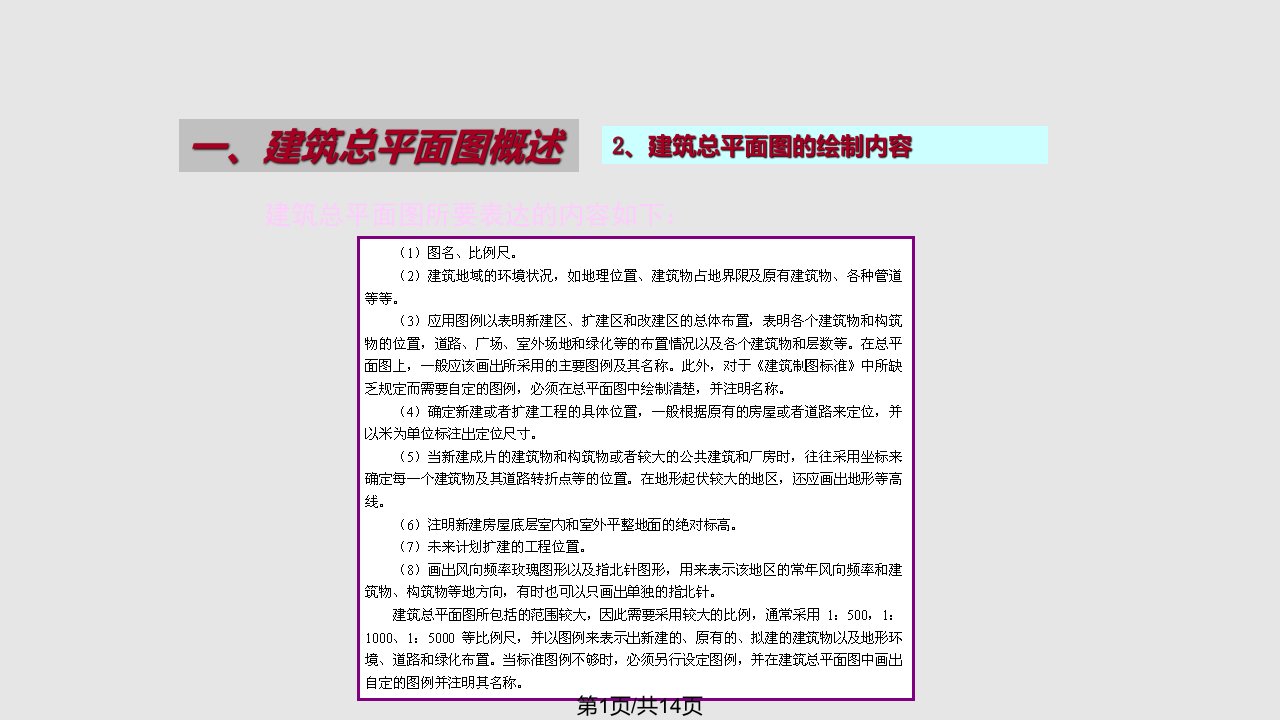 autocad中文建筑制图实用教程建筑总平面图的绘制PPT教学课件