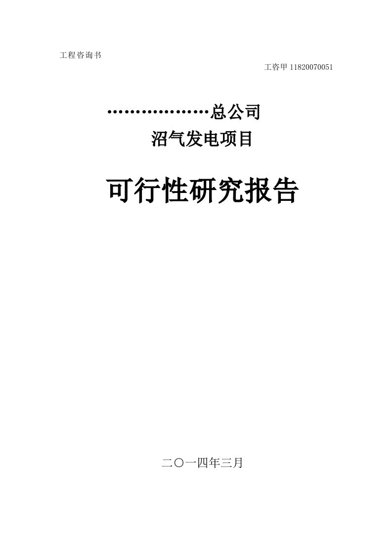 沼气发电项目可行性报告