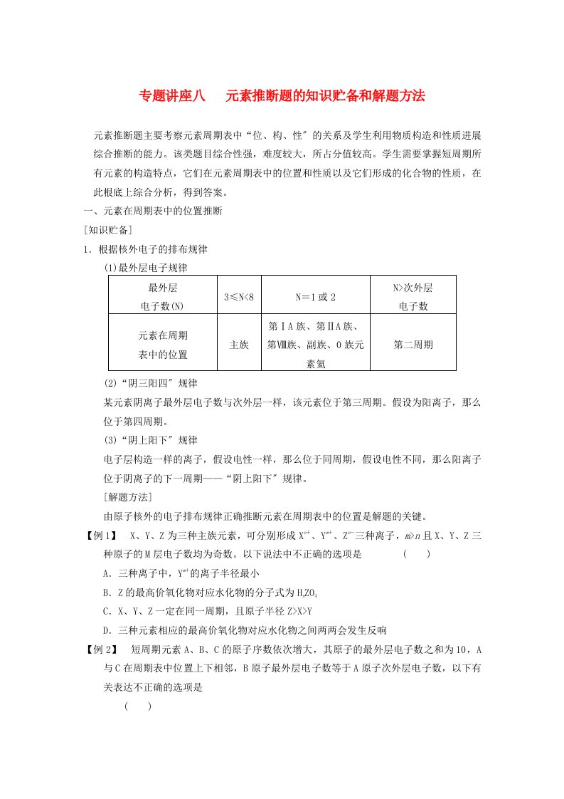 202X届高三化学一轮复习