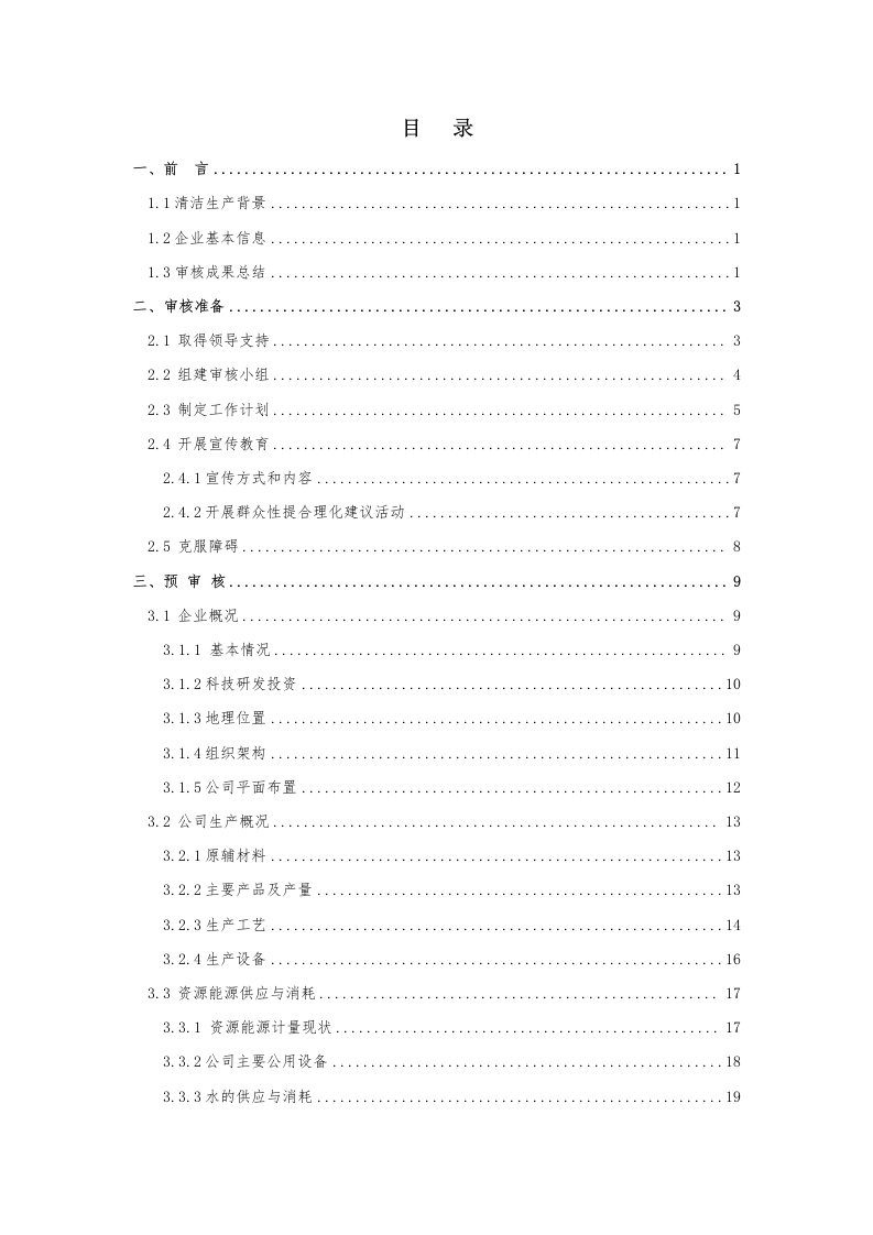 调味食品有限公司清洁生产审核报告