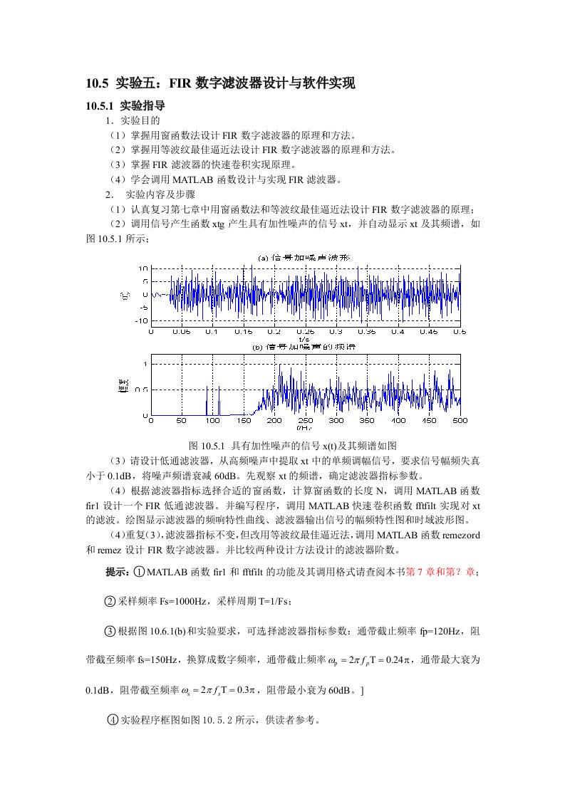 实验五FIR数字滤波器设计与软件实现