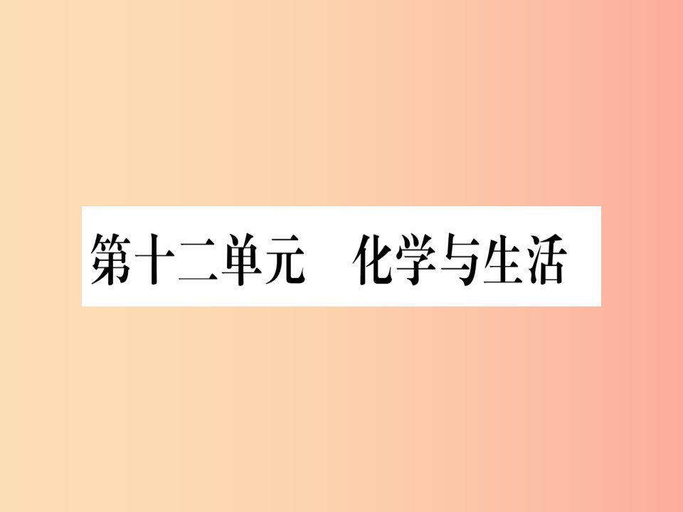 （云南专用）2019中考化学总复习