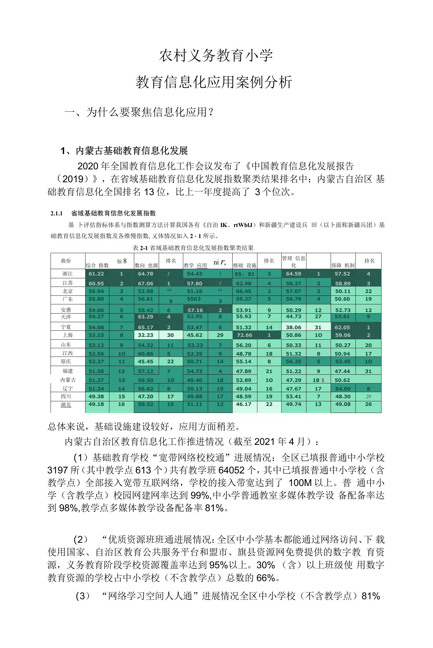 农村义务教育小学教育信息化应用案例分析