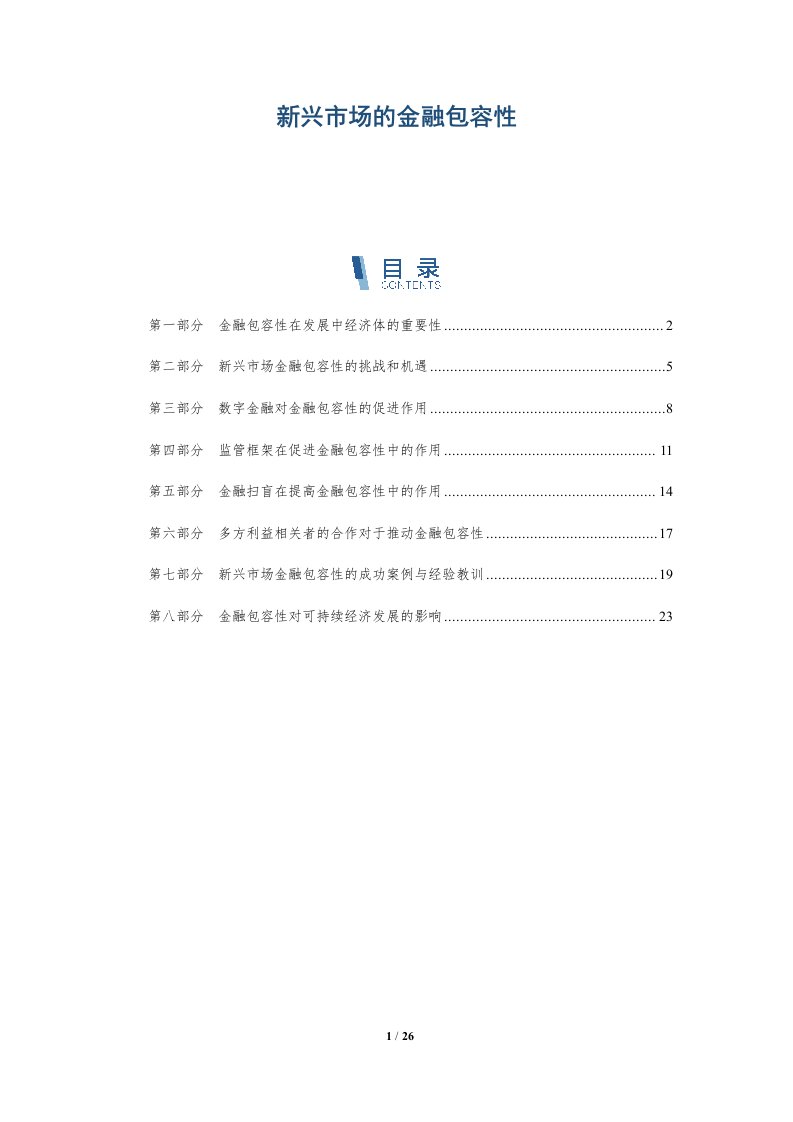 新兴市场的金融包容性