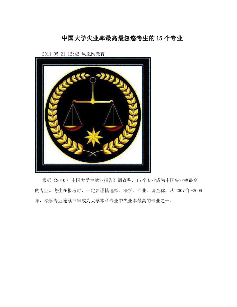 中国大学失业率最高最忽悠考生的15个专业