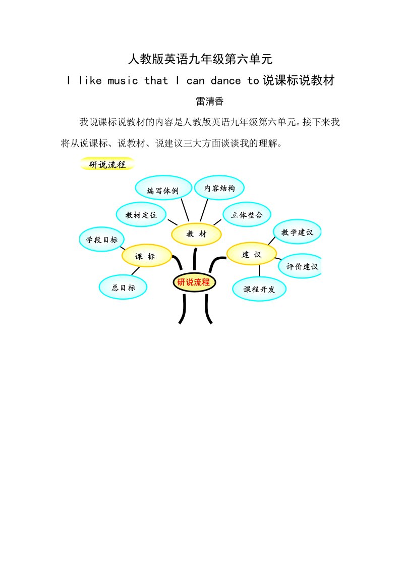 九年级英语unit6说课标说教材