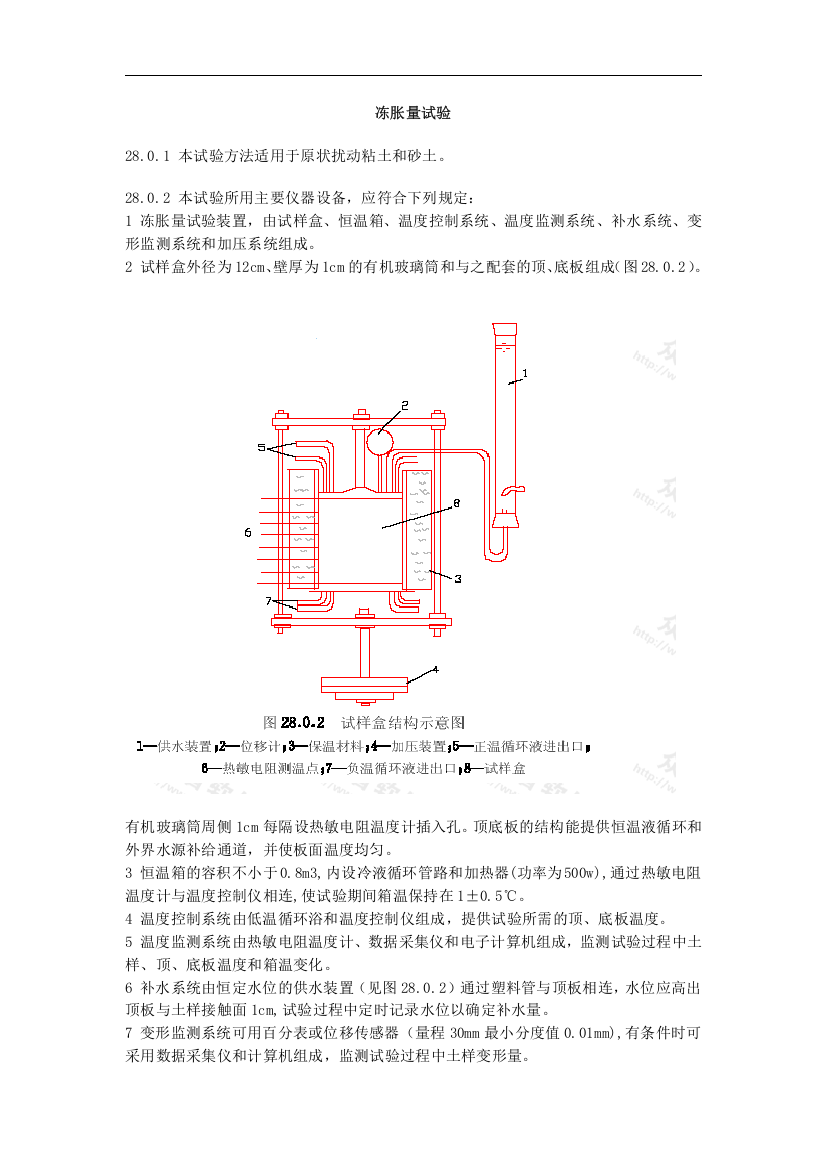 冻胀量试验