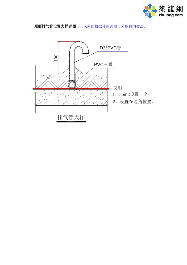 屋面排气管设置大样详图