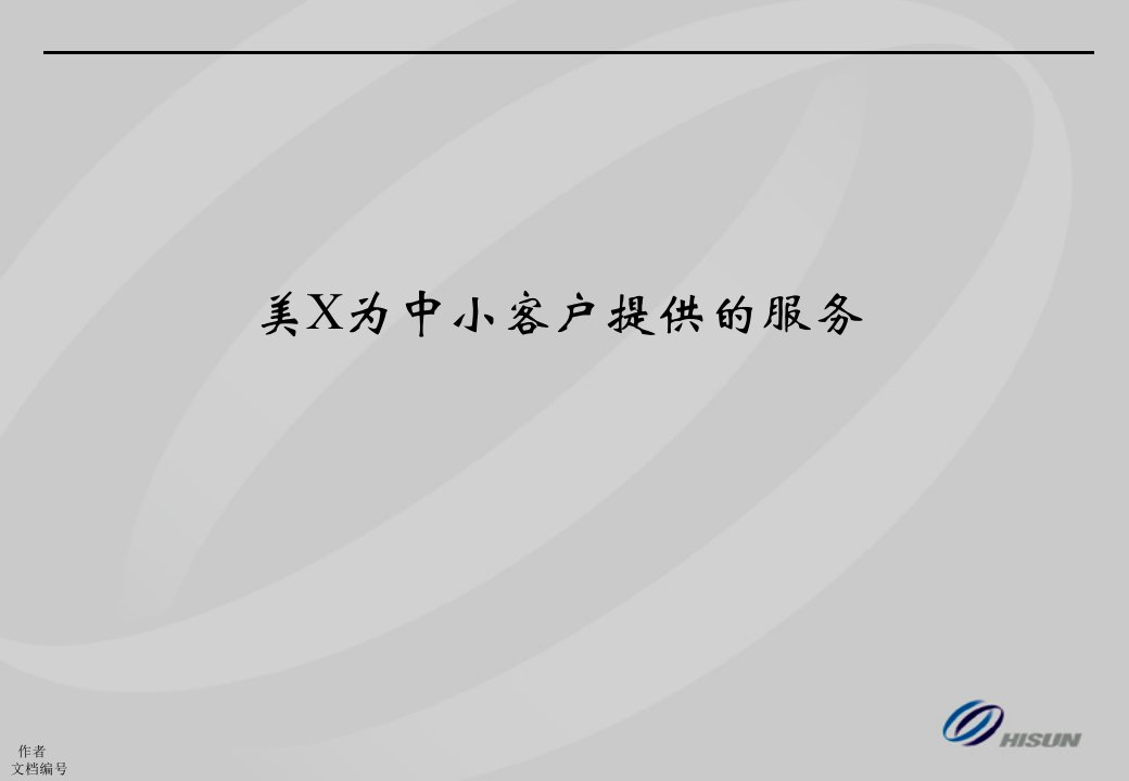 美X为中小客户提供的服务（PPT