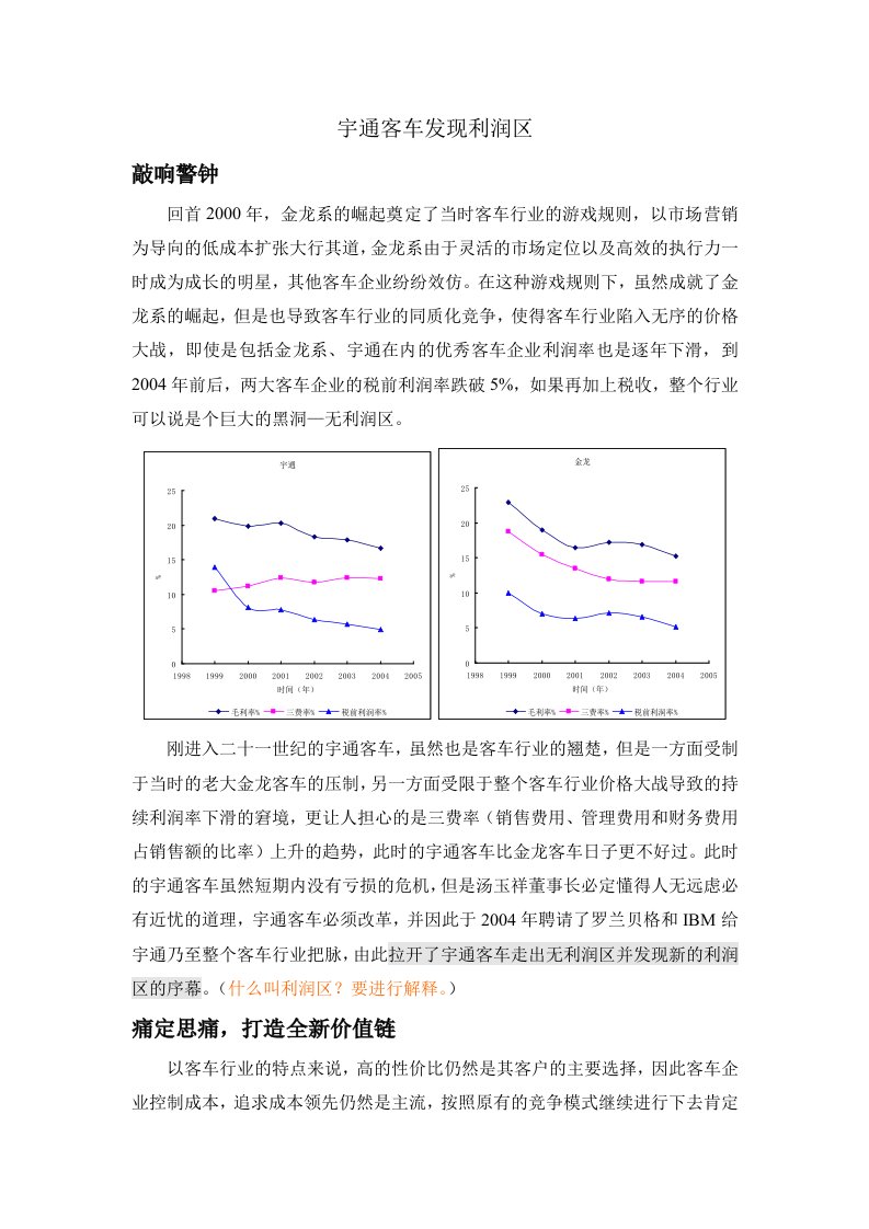 宇通客车发现利润区