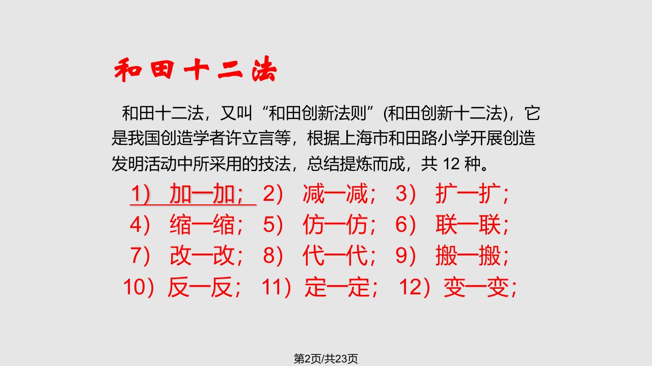 创新发明技法和田十二法