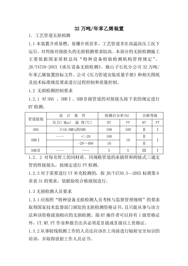 32万吨年苯乙烯装置