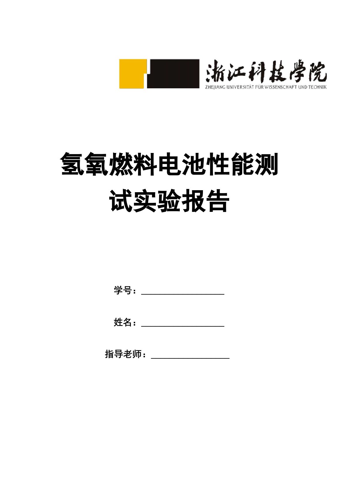 氢氧燃料电池性能测试实验报告