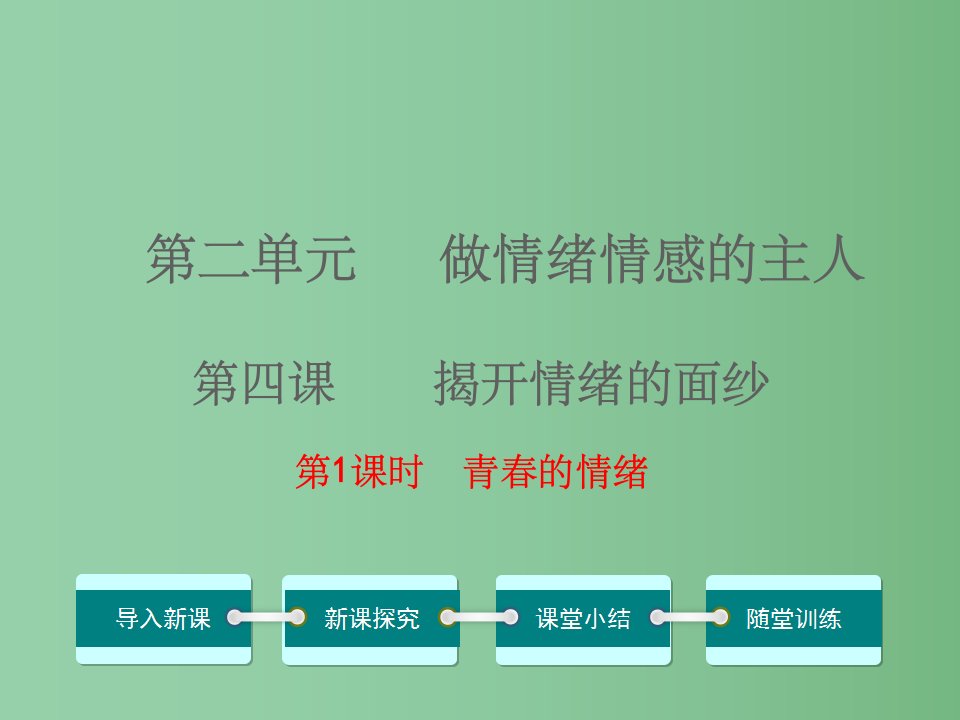 七年级道德与法治下册2.4.1青春的情绪课件1新人教版