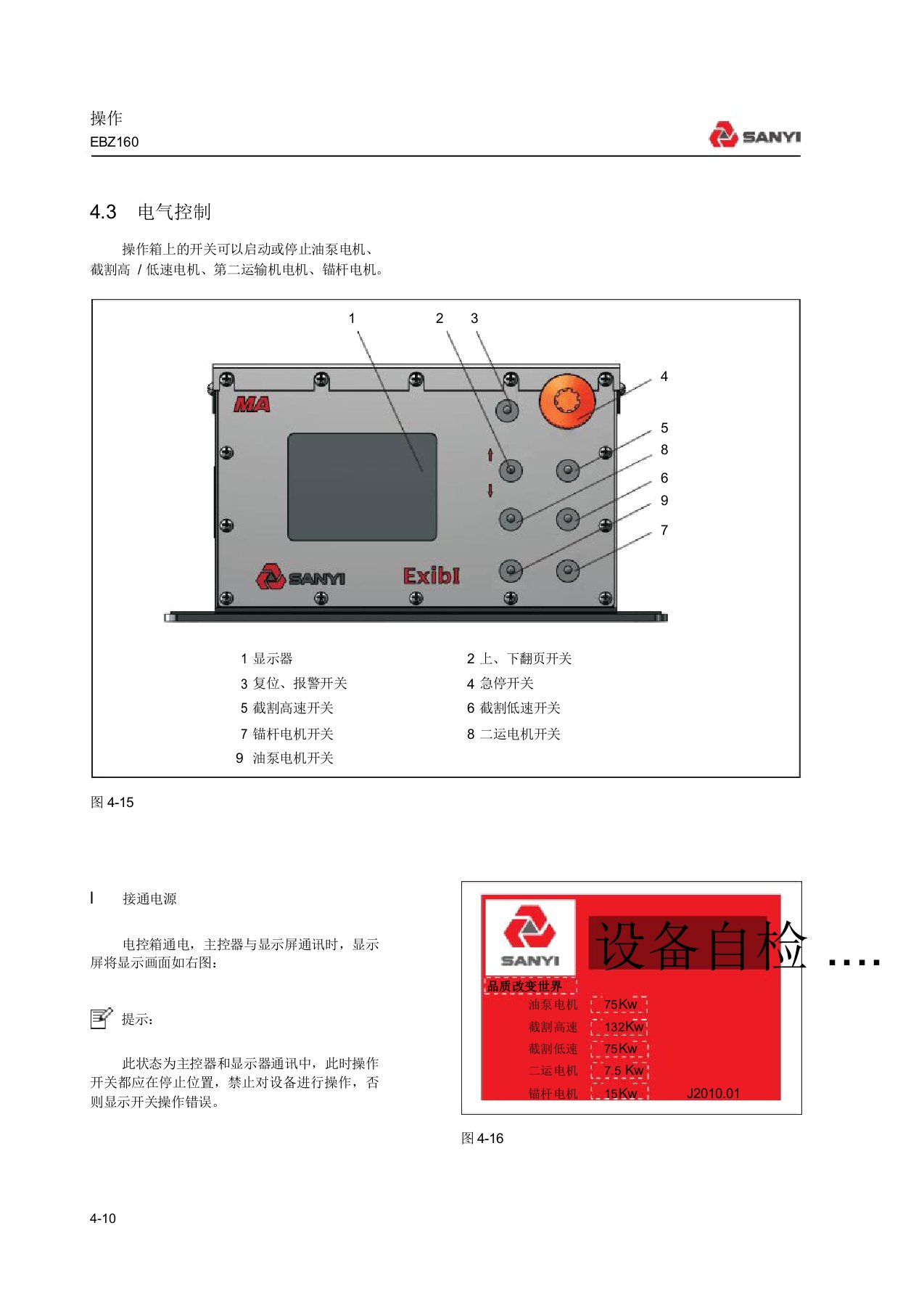 三一EBZ160掘进机电气操作说明