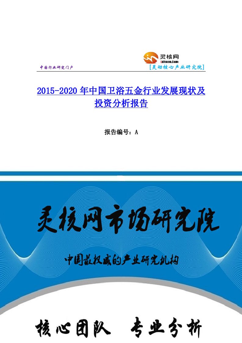 中国卫浴五金行业市场分析与发展趋势研究报告灵核网发布