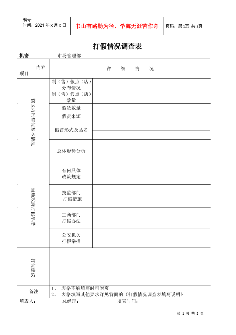 SZ100601打假管理制度