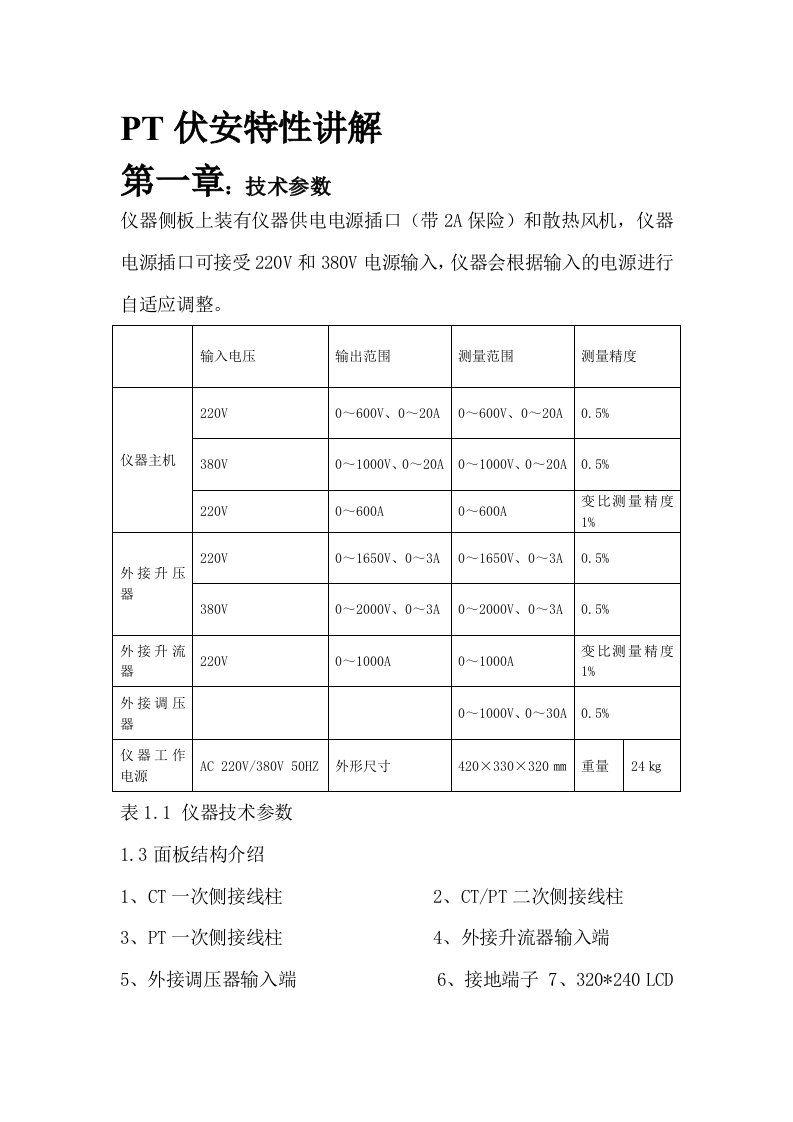 PT伏安特性讲解