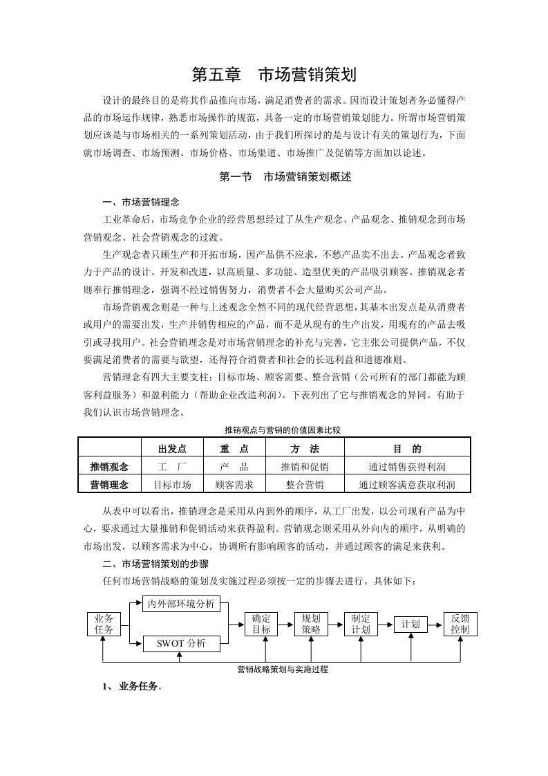 策划方案-第五章市场策划