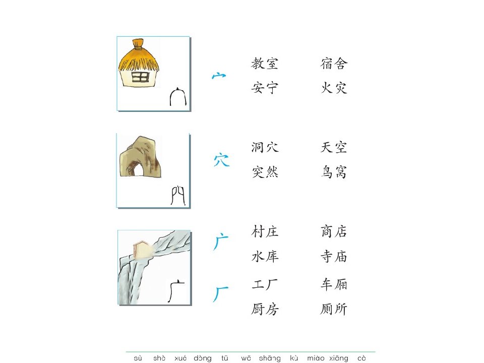 丁丁冬冬学识字3-宀、穴、广、厂