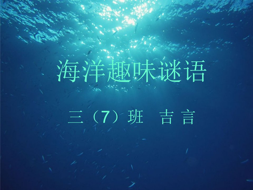 海洋谜语三班吉言