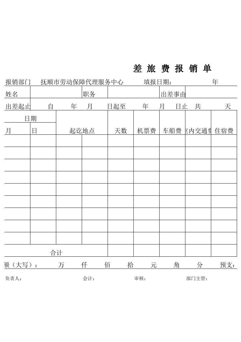 差旅费报销单