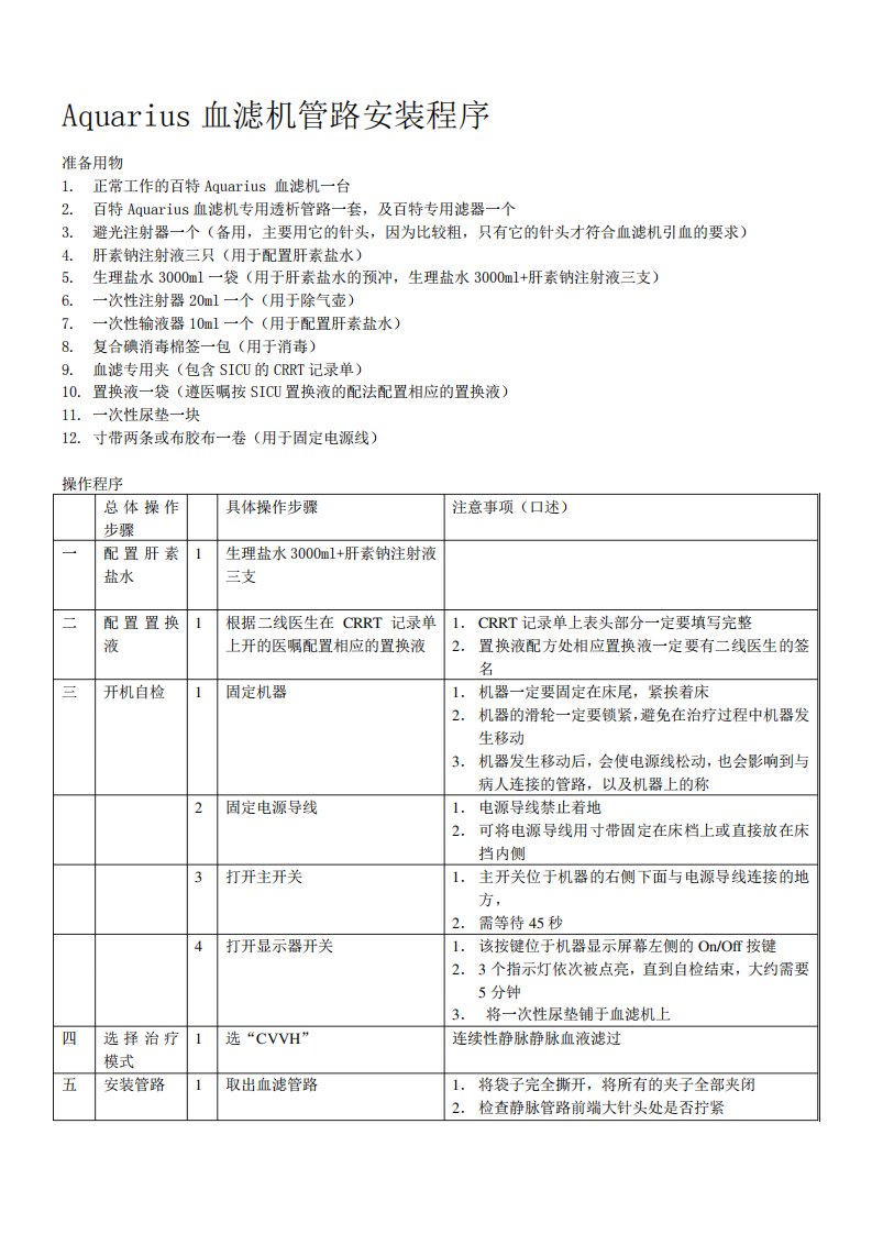 新百特血滤操作程序(新1)