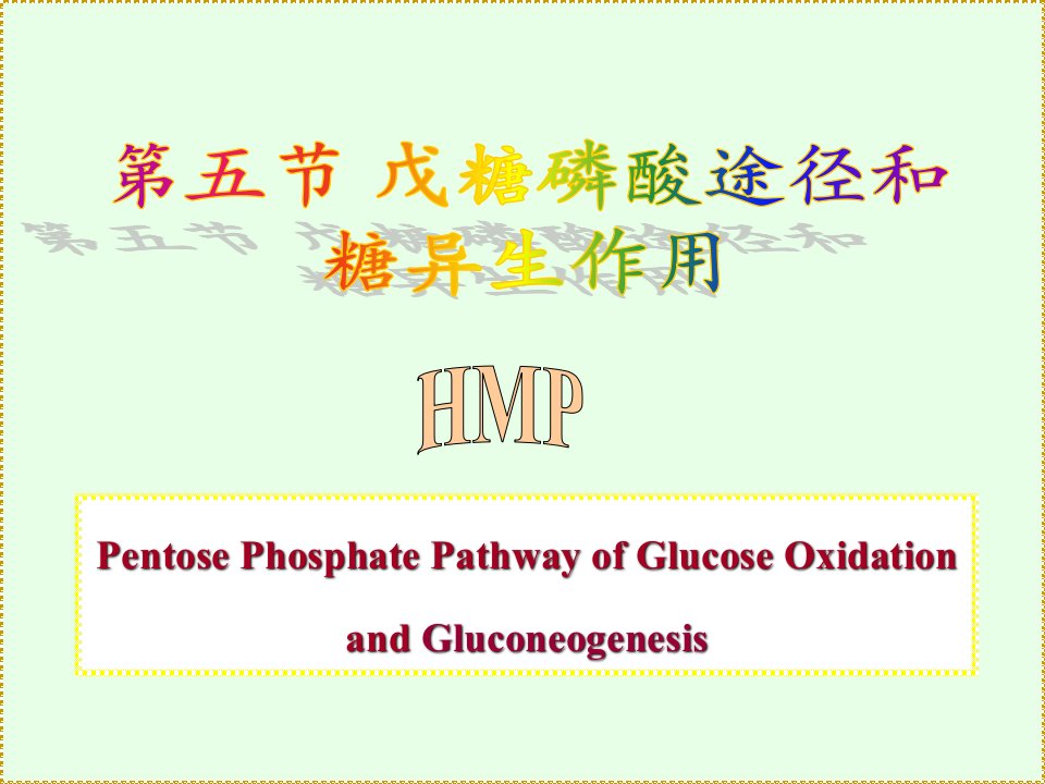 精简4-4糖代谢-4-戊糖磷酸途径和糖异生2010