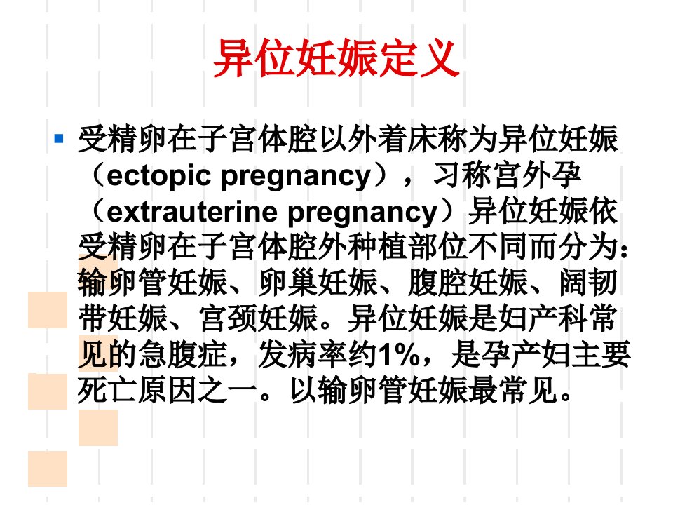 最新异位妊娠的诊断与PPT课件