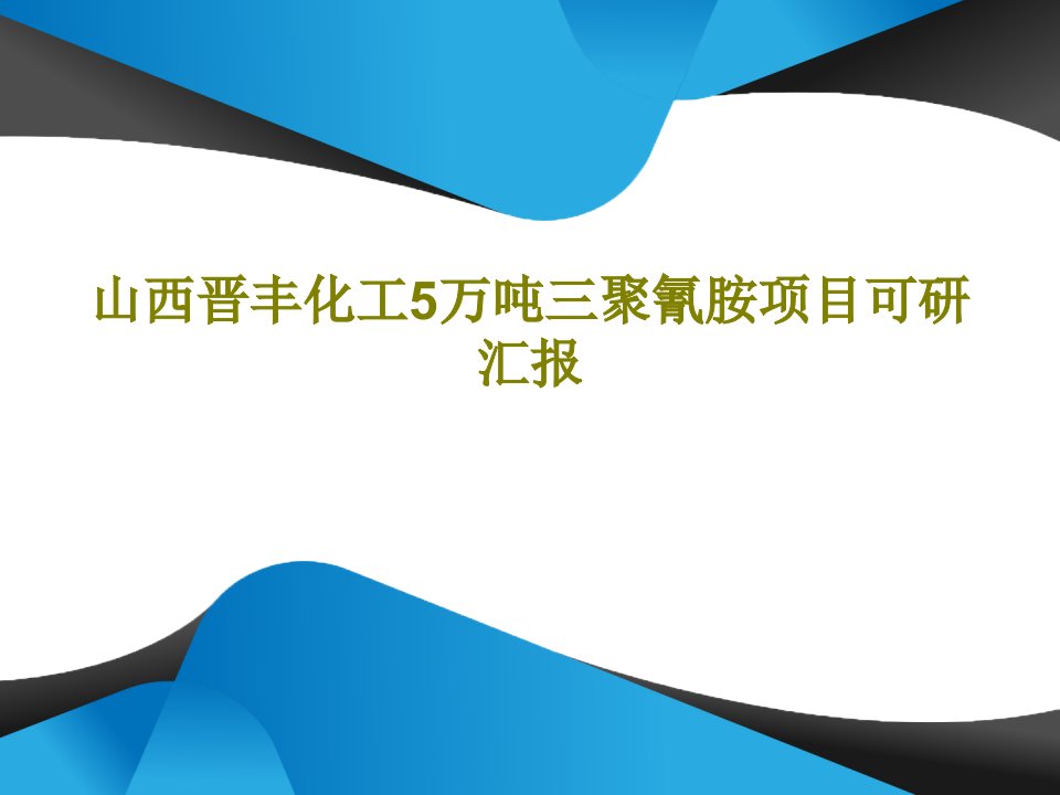 山西晋丰化工5万吨三聚氰胺项目可研汇报共46页