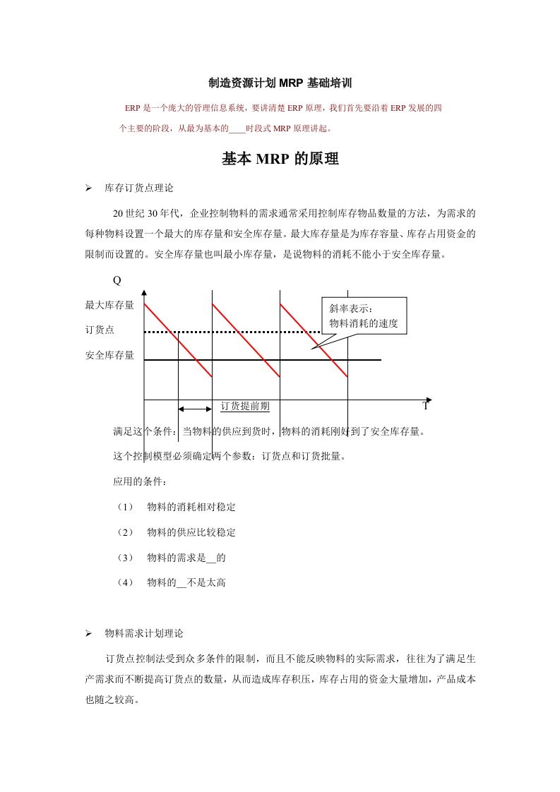 制造资源计划MRP基础培训