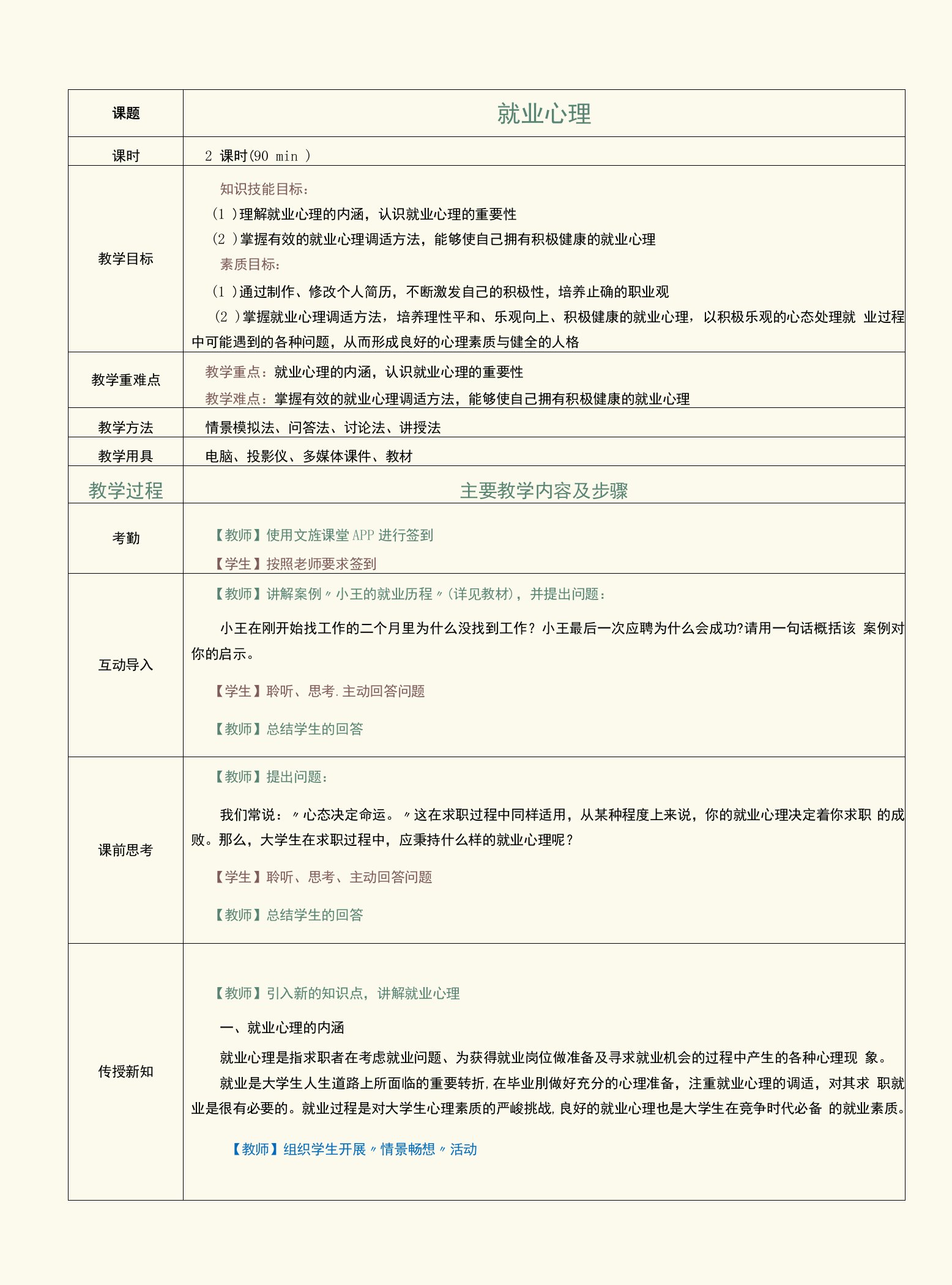 《点亮生命—大学生职业生涯发展与就业指导》教案