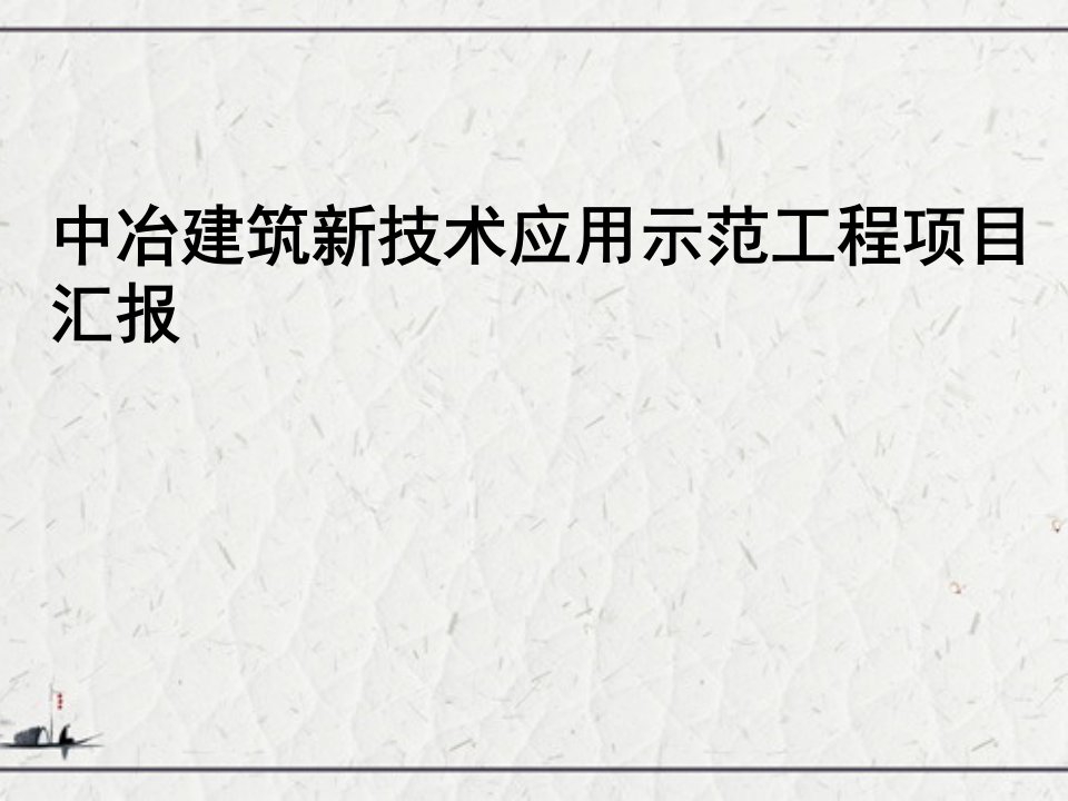 中冶建筑新技术应用示范工程项目汇报