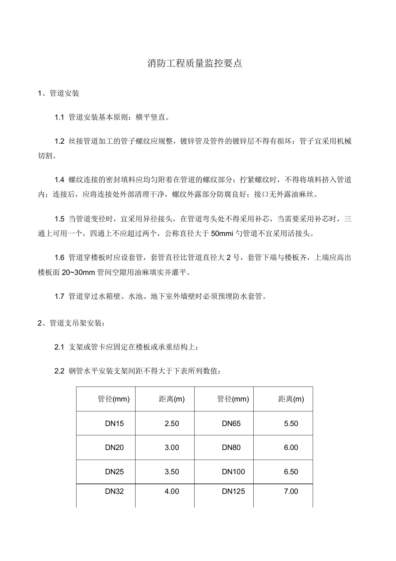 消防工程质量控制要点