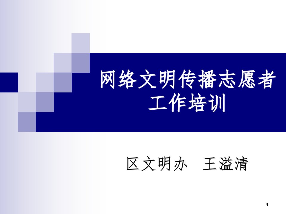 网络文明传播志愿者培训定ppt课件