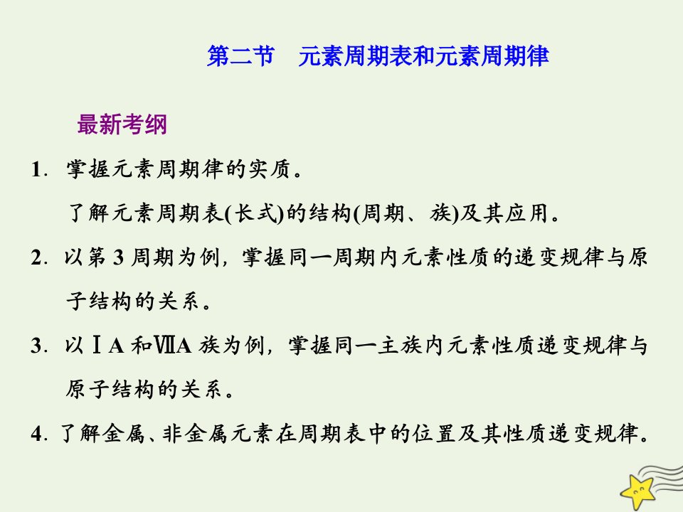 2021版高考化学一轮复习第四章结构_物质结构元素周期律第二节元素周期表和元素周期律课件新人教版