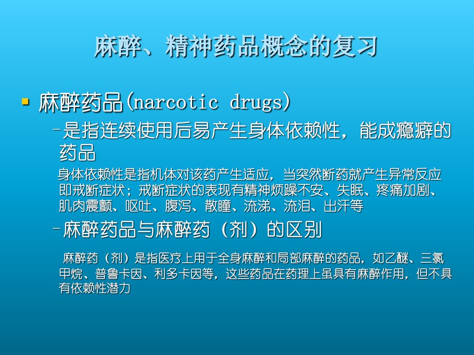 麻醉药品精神药品的规范化管理课件