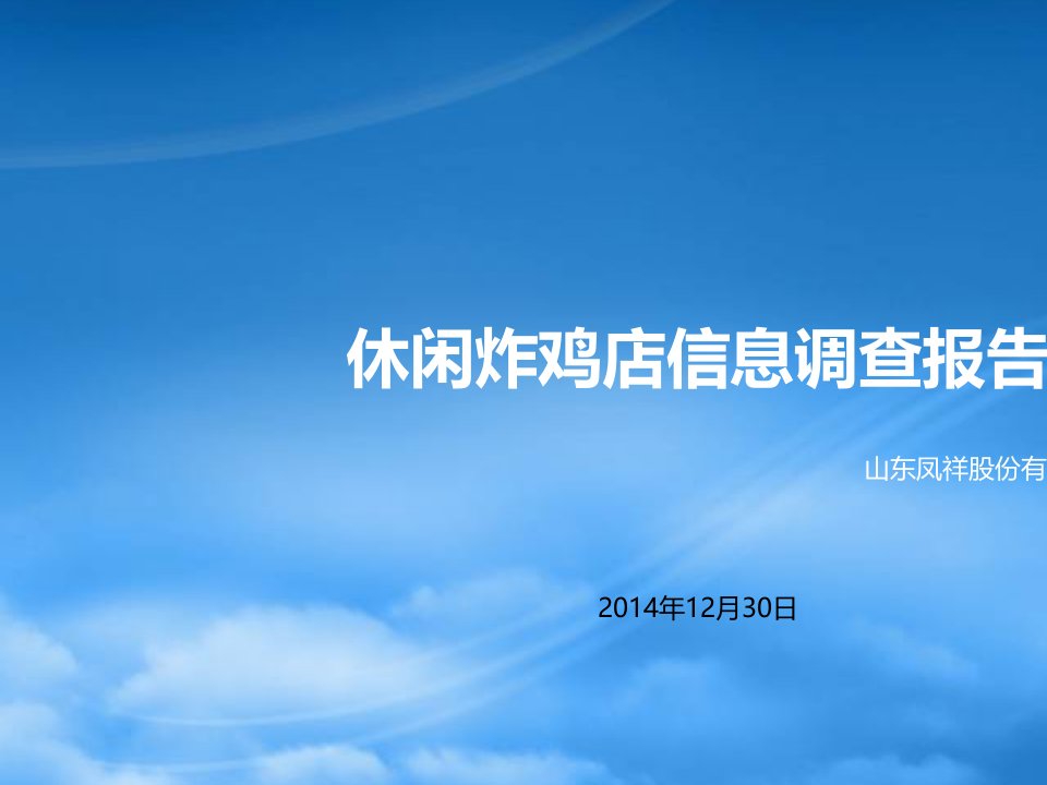 休闲炸鸡店信息调查报告