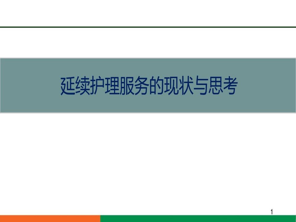 延续护理服务的现状与思考