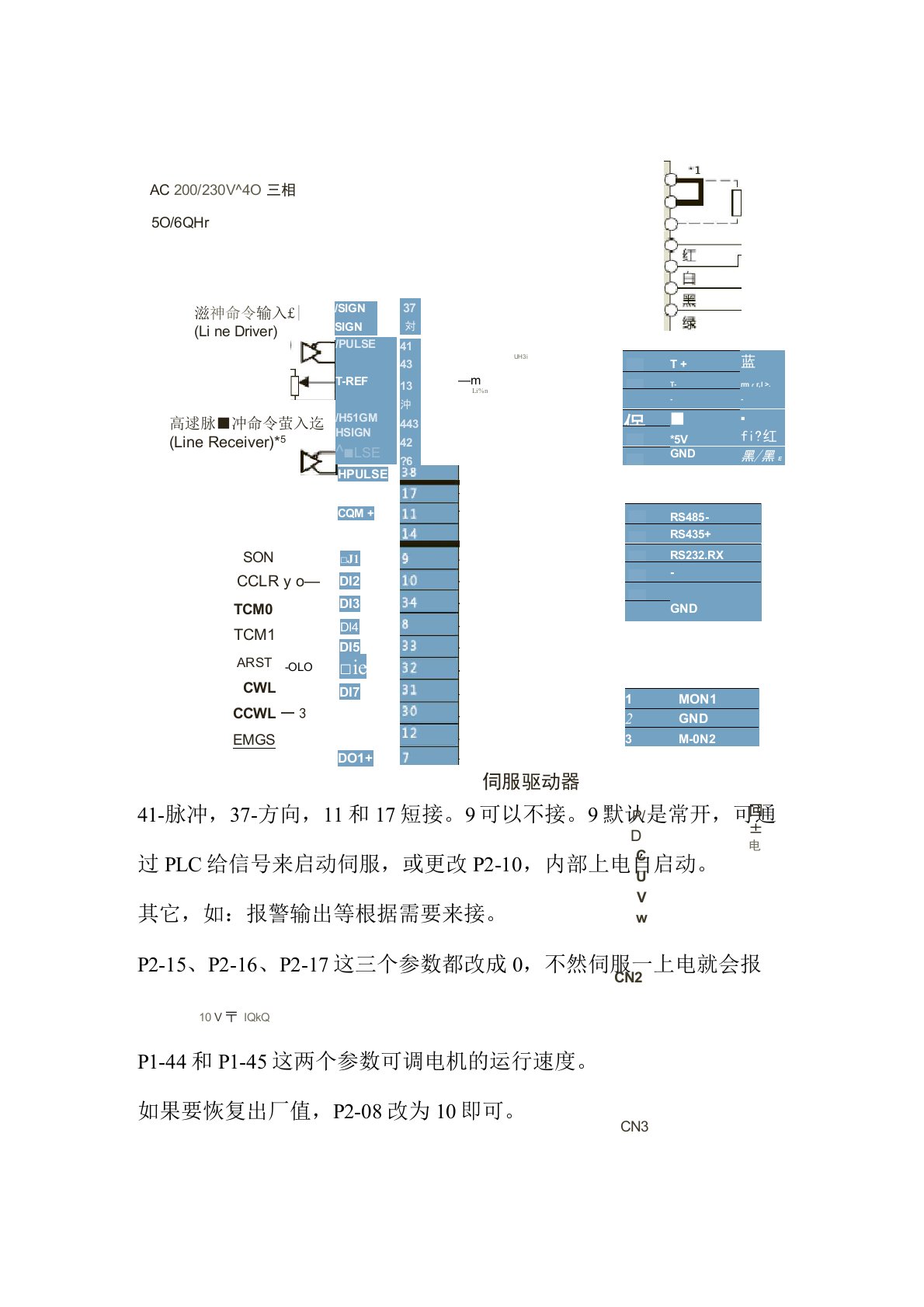 台达伺服B2系列接线方法