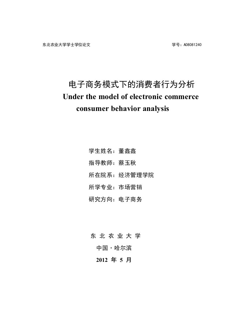 电子商务模式下的消费者行为分析