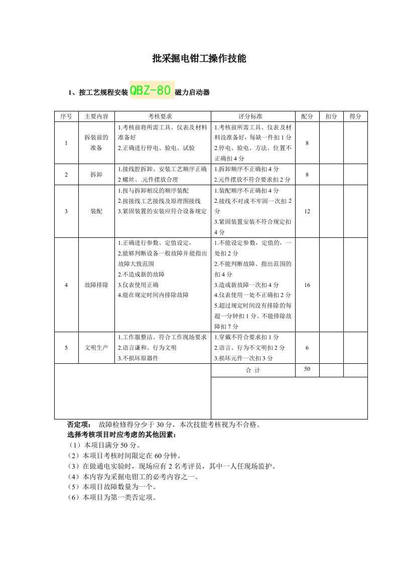 采掘电钳工操作技能.1doc