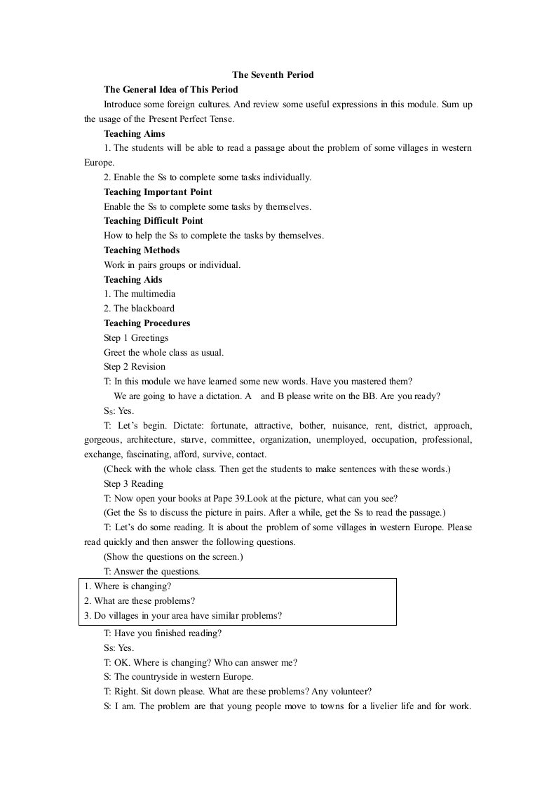 高中英语新课标外研版必修1教案（Module