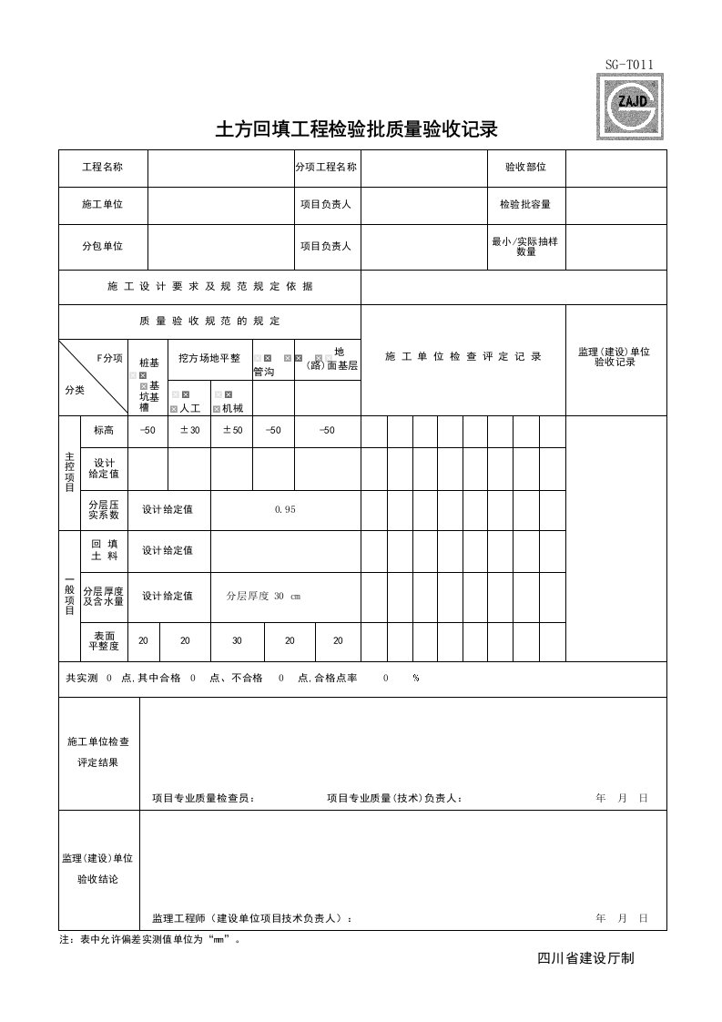 建筑工程-SGT011_土方回填工程检验批