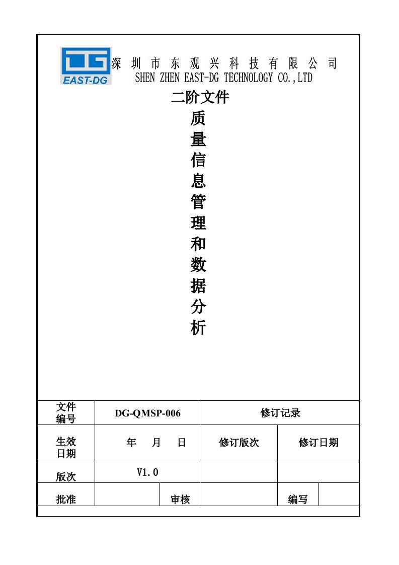 质量信息管理和数据分析程序